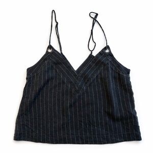 3/$25 | 90s Crop cami black & white pinstripe spaghetti strap XS Y2K Grunge